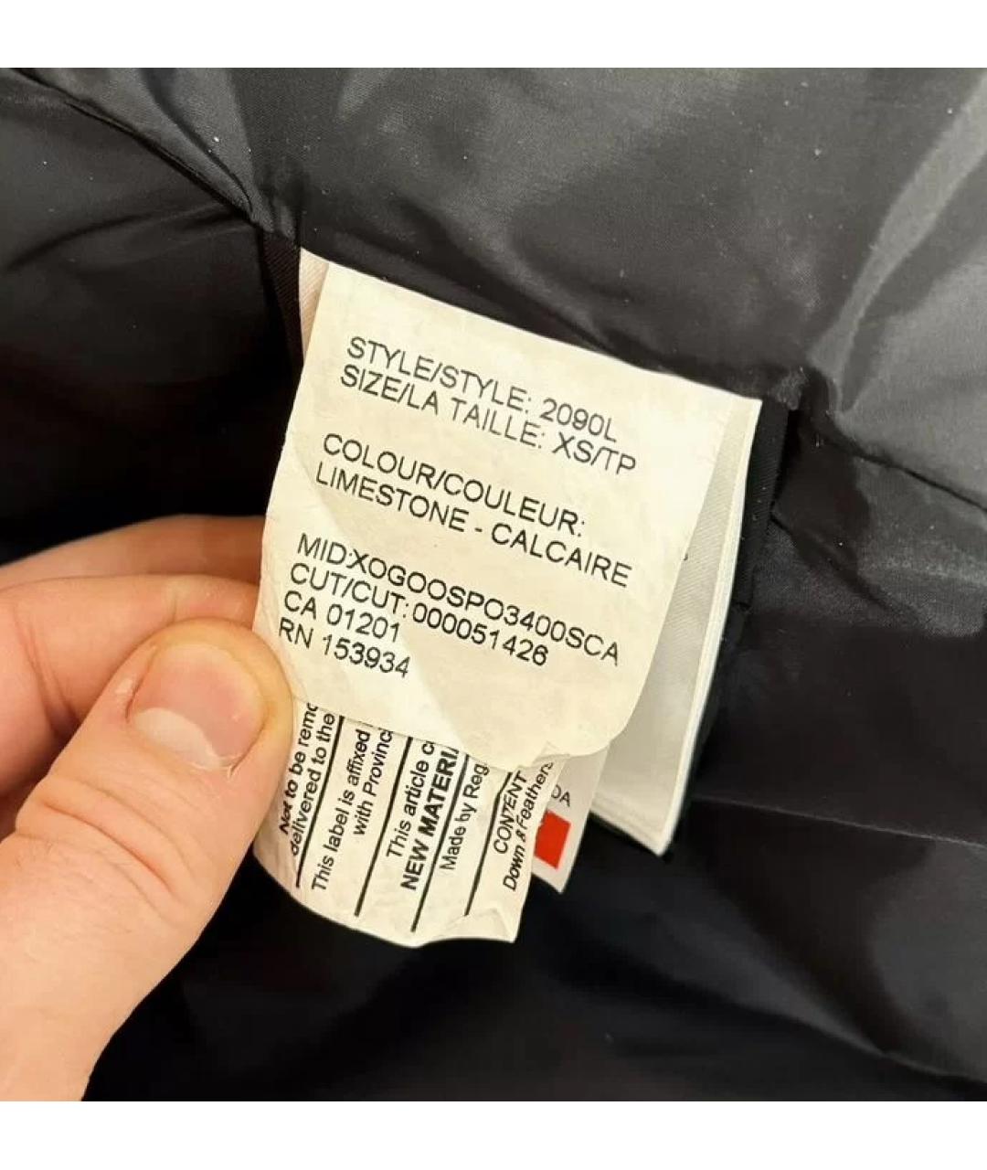 CANADA GOOSE Серый полиэстеровый пуховик, фото 6