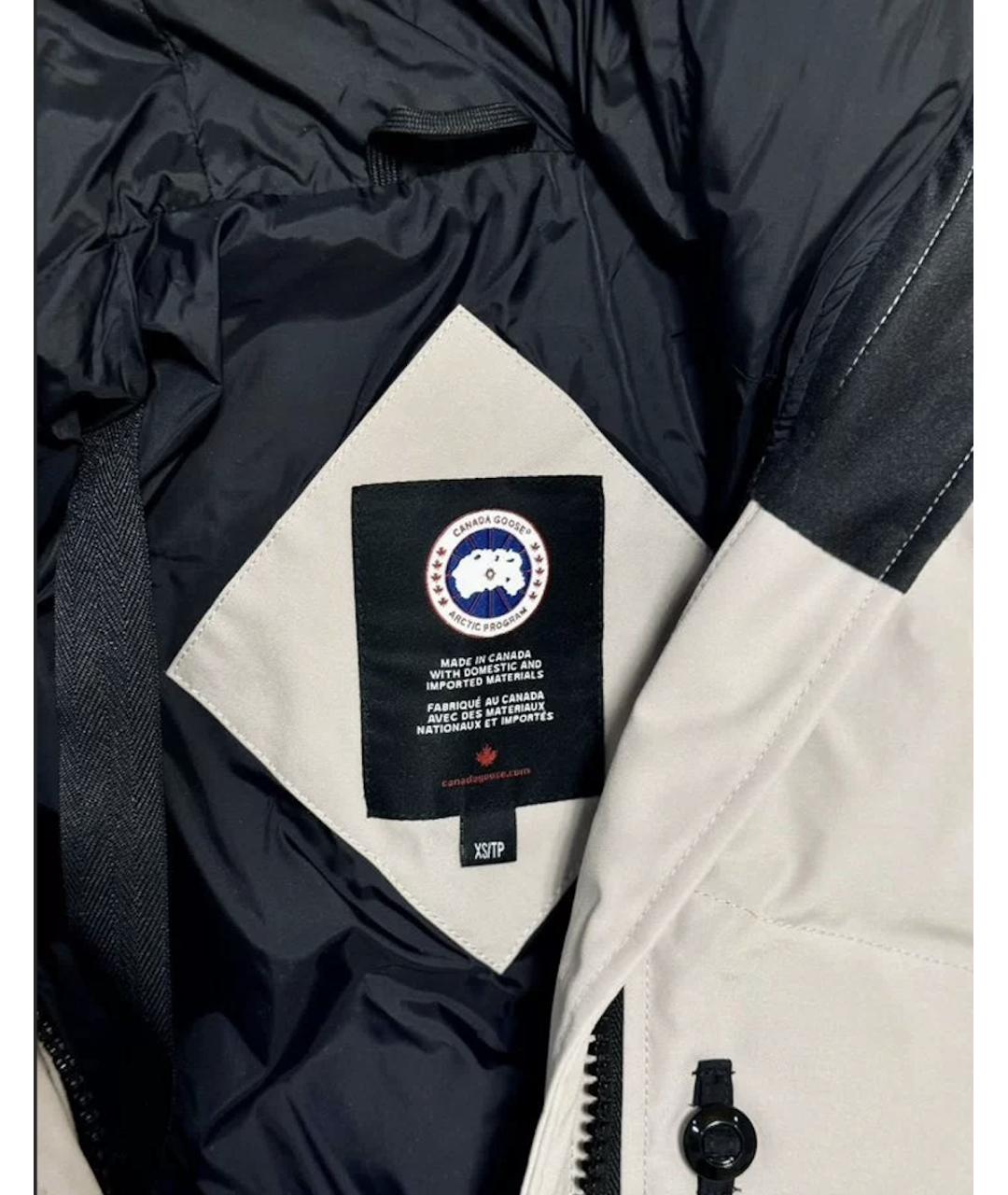 CANADA GOOSE Серый полиэстеровый пуховик, фото 4