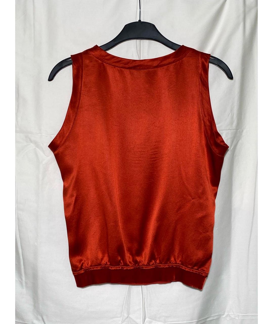SAINT LAURENT Красная шелковая майка, фото 2