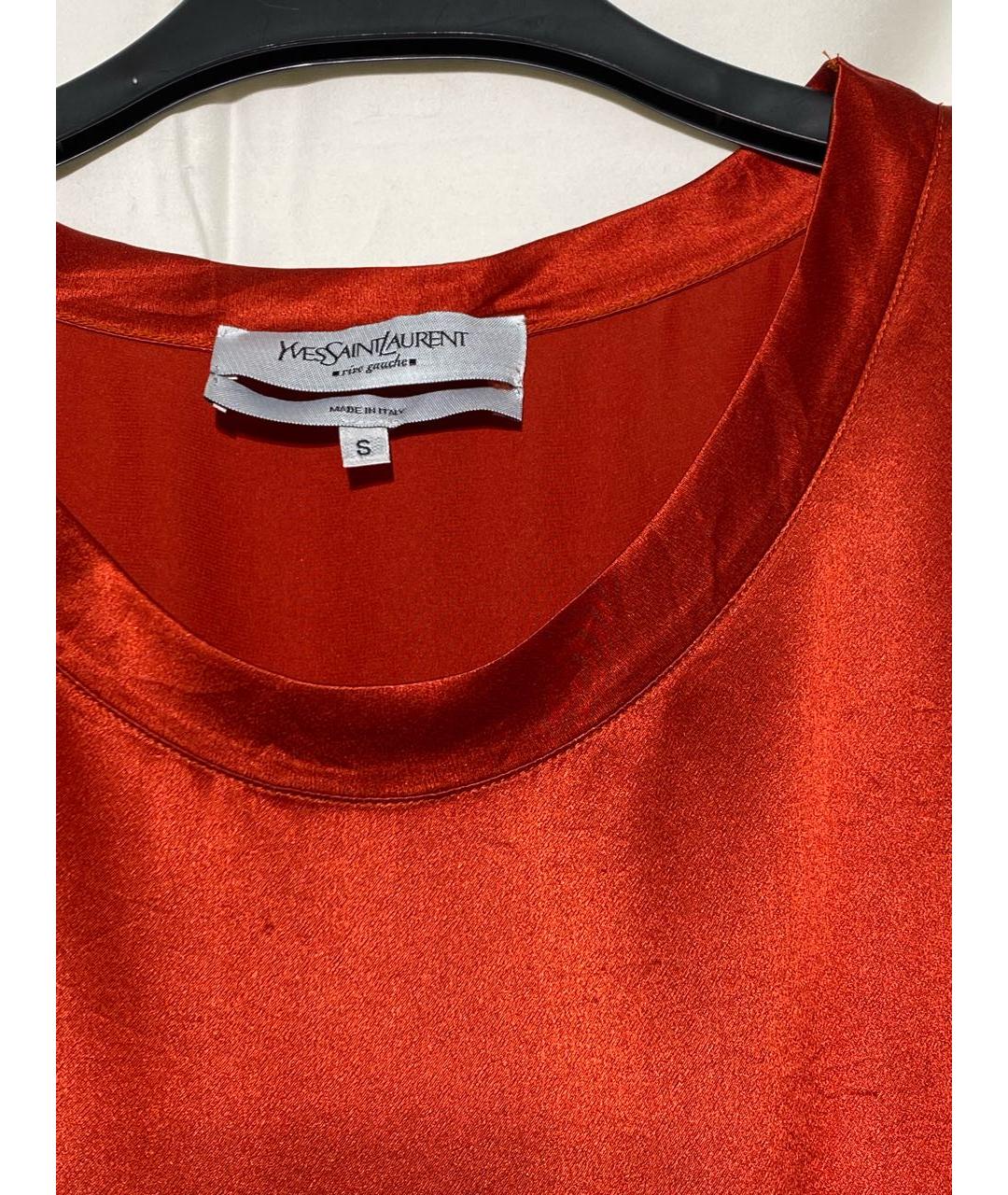 SAINT LAURENT Красная шелковая майка, фото 3
