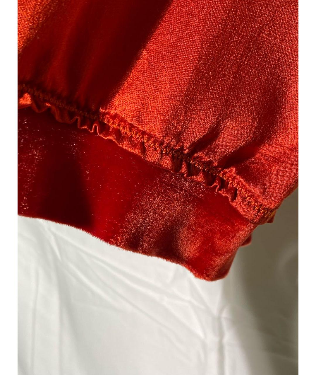 SAINT LAURENT Красная шелковая майка, фото 5