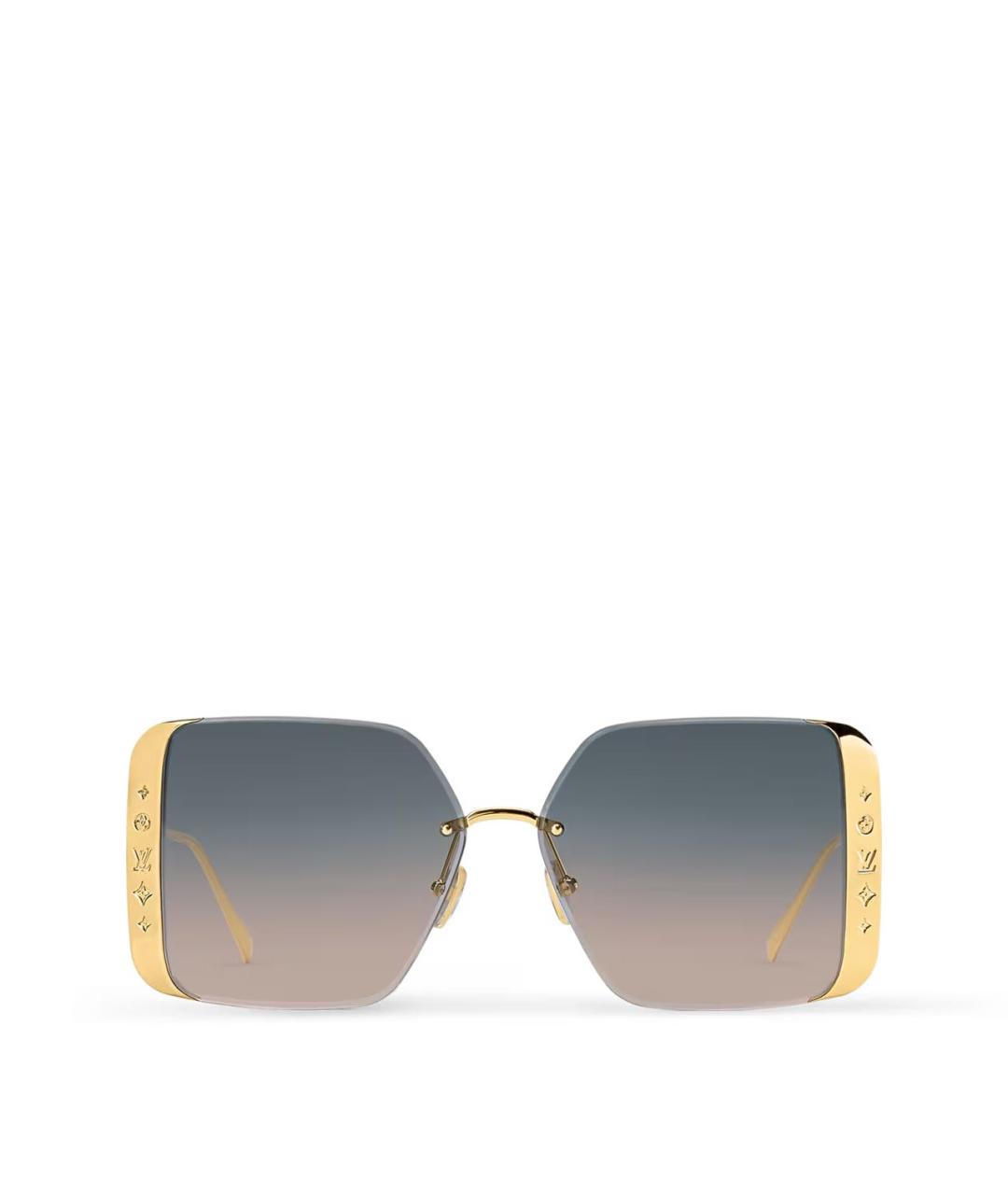 LOUIS VUITTON Золотые металлические солнцезащитные очки, фото 2
