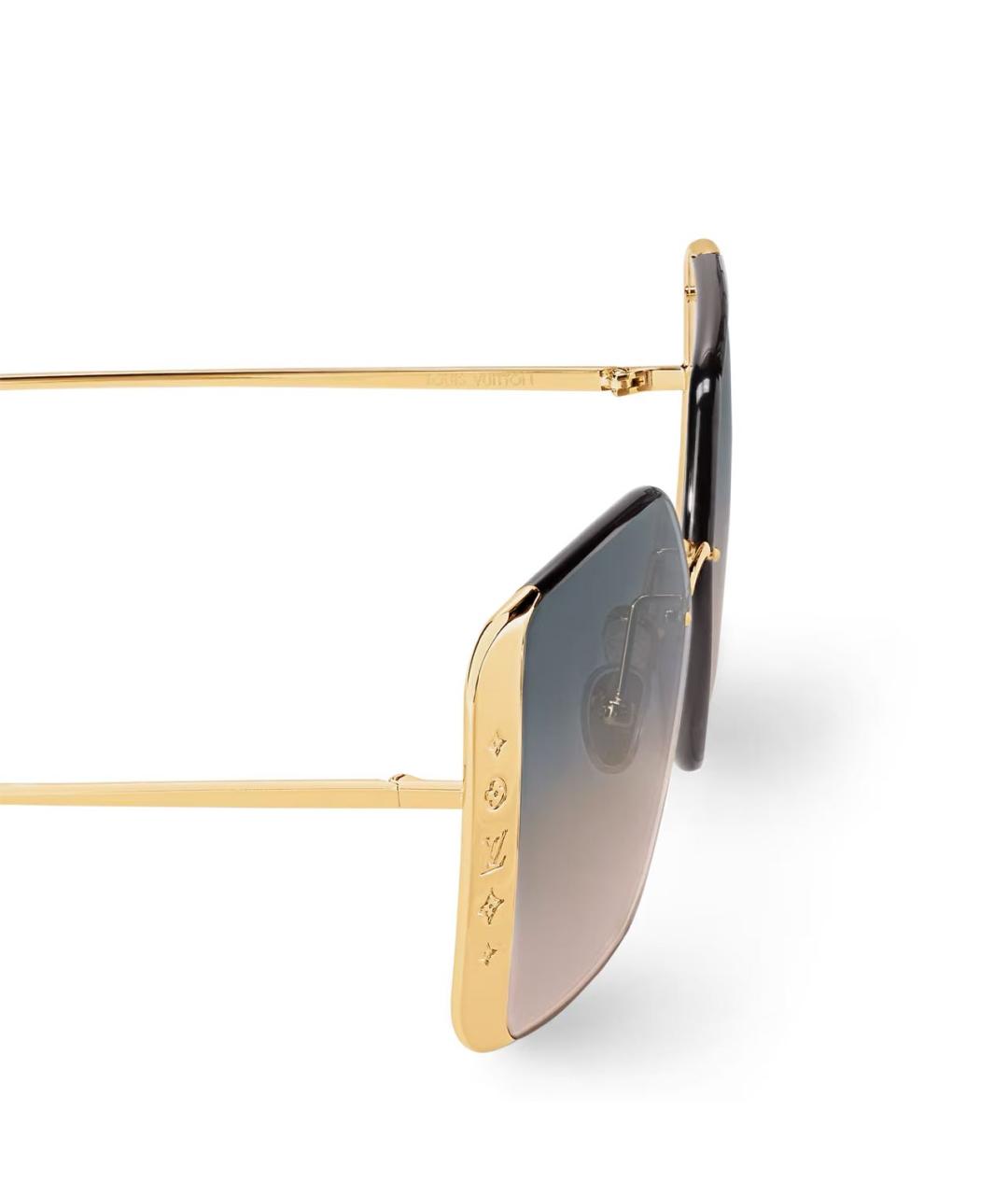 LOUIS VUITTON Золотые металлические солнцезащитные очки, фото 4