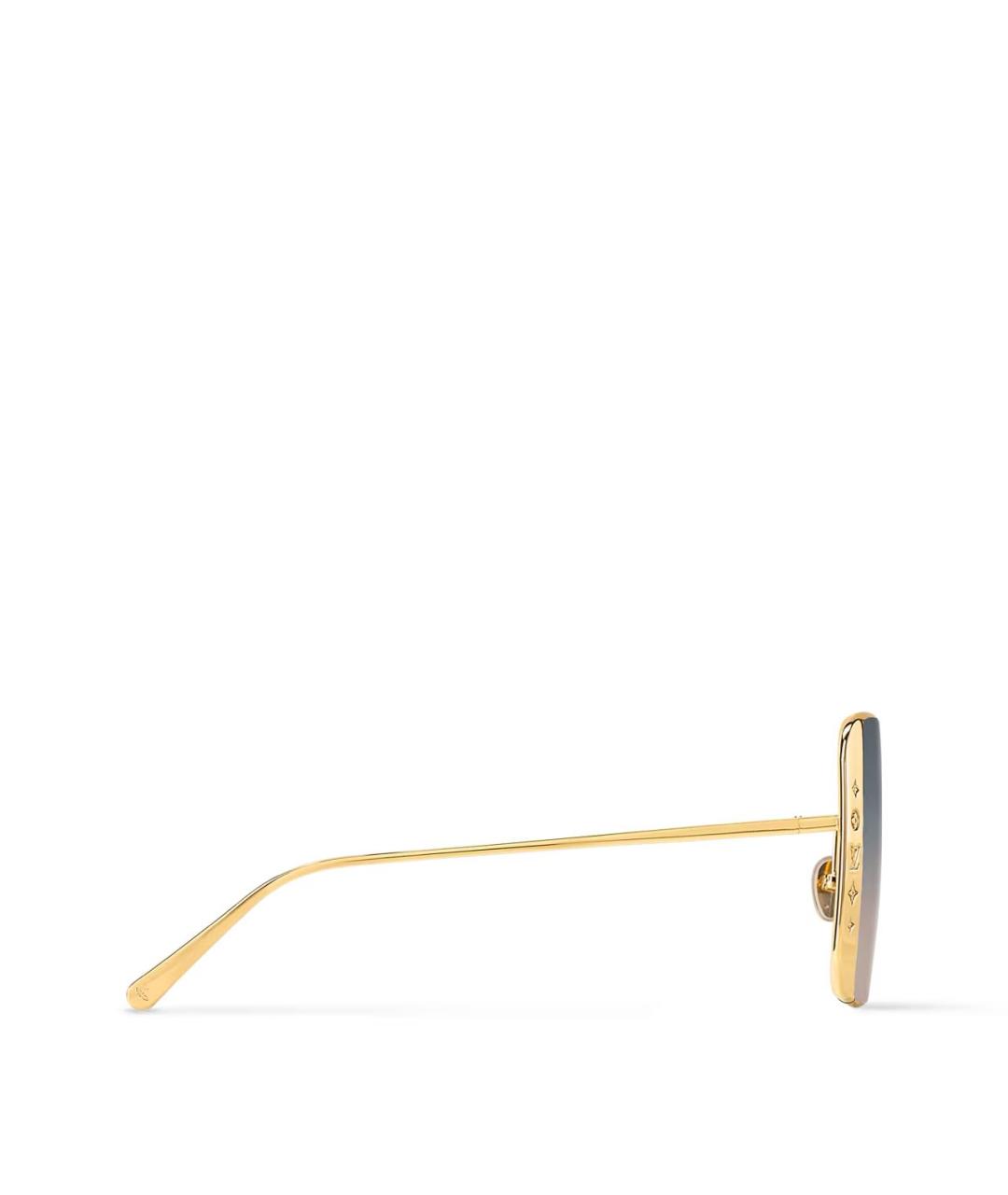 LOUIS VUITTON Золотые металлические солнцезащитные очки, фото 3