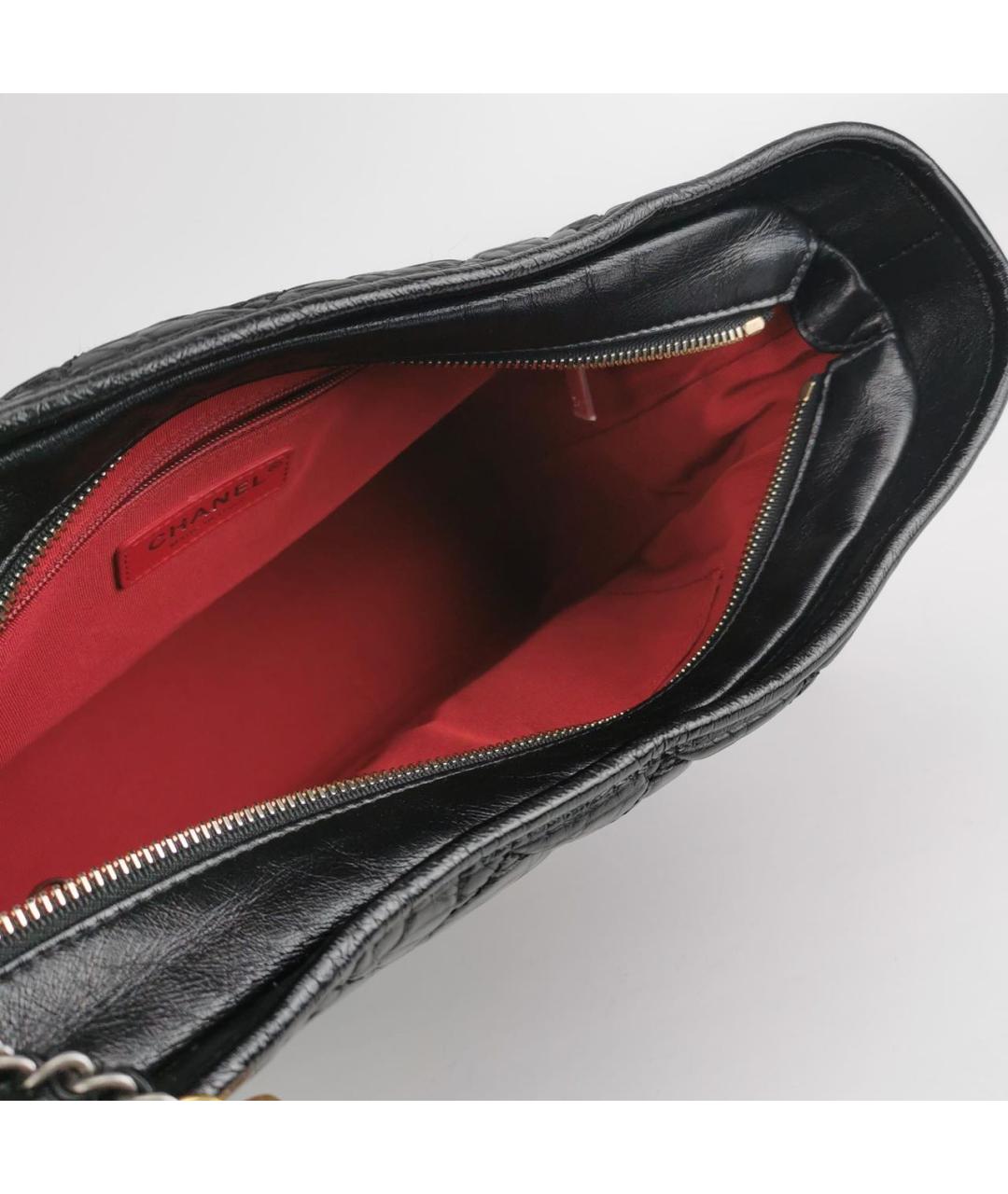 CHANEL Черная кожаная сумка через плечо, фото 6