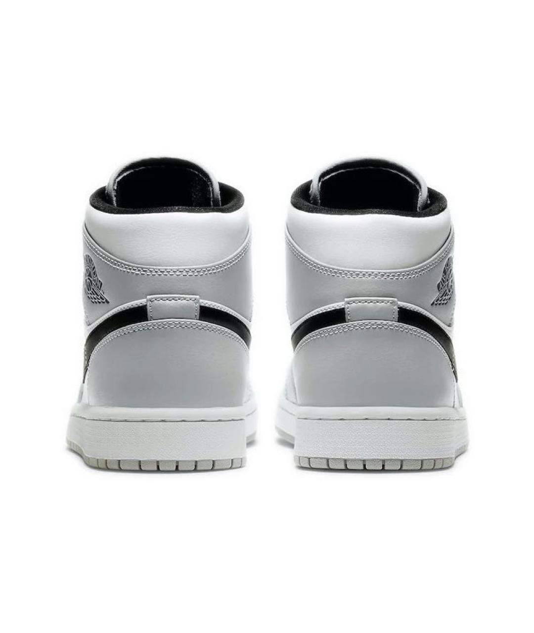 JORDAN Серые кожаные высокие кроссовки / кеды, фото 4