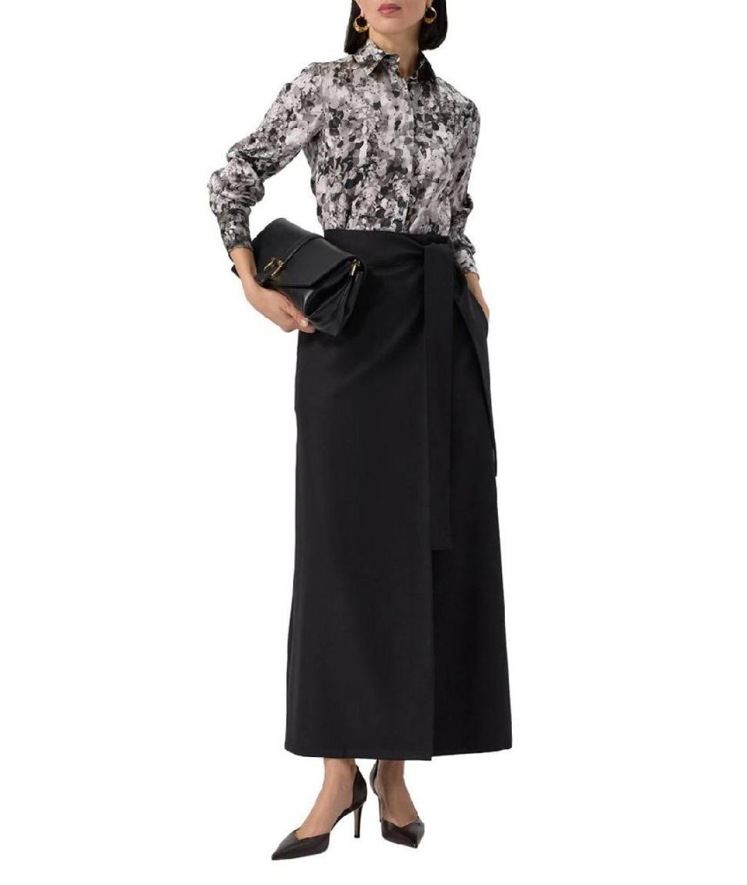 KITON Черная шерстяная юбка миди, фото 2