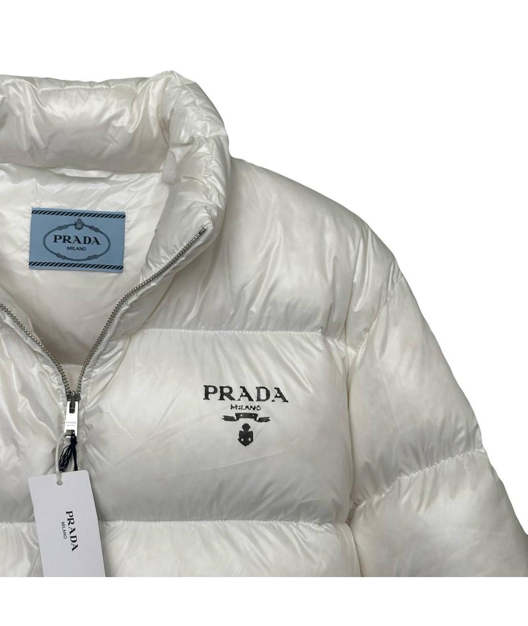 PRADA Белый полиэстеровый пуховик, фото 2