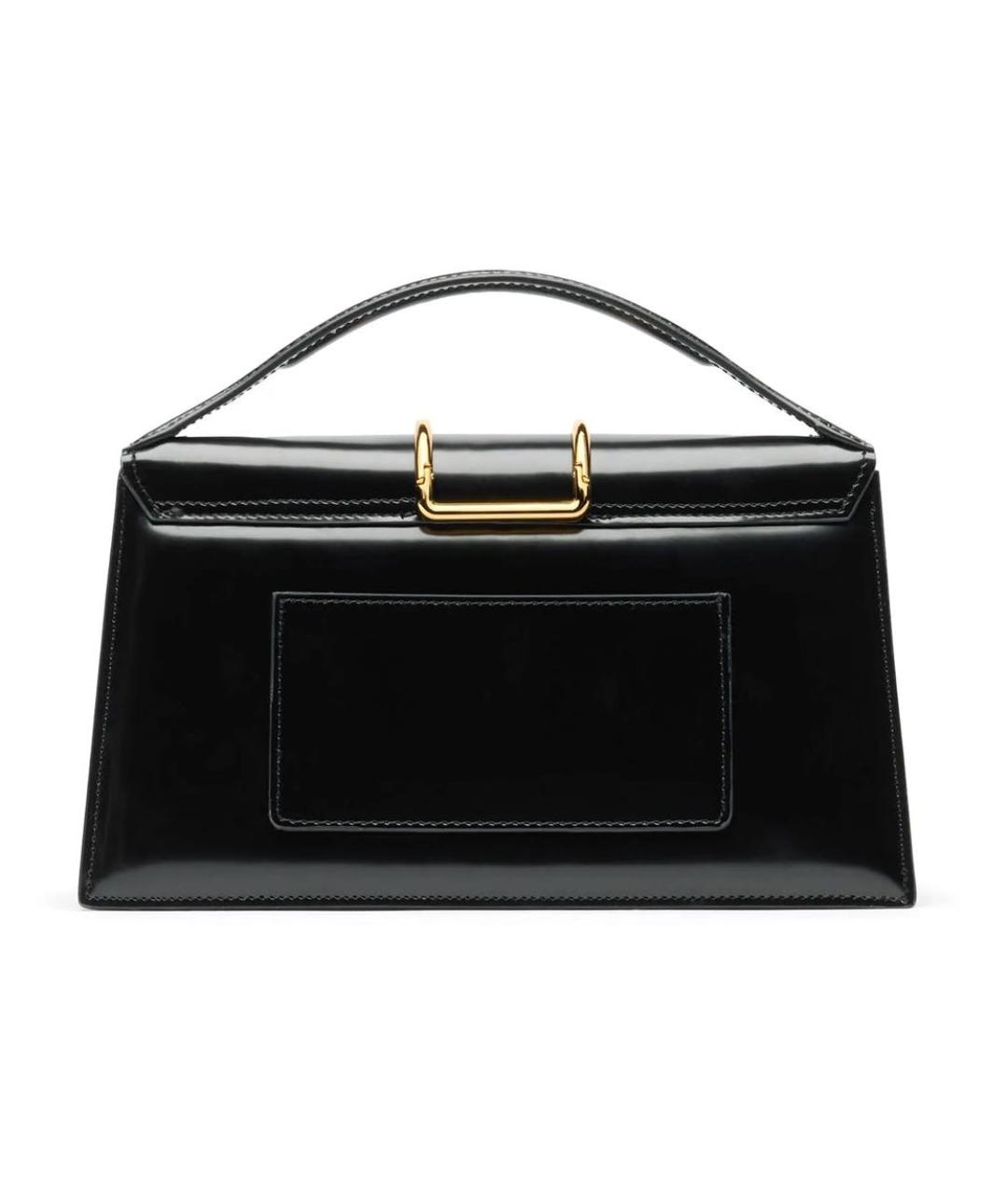 JACQUEMUS Черная кожаная сумка через плечо, фото 4