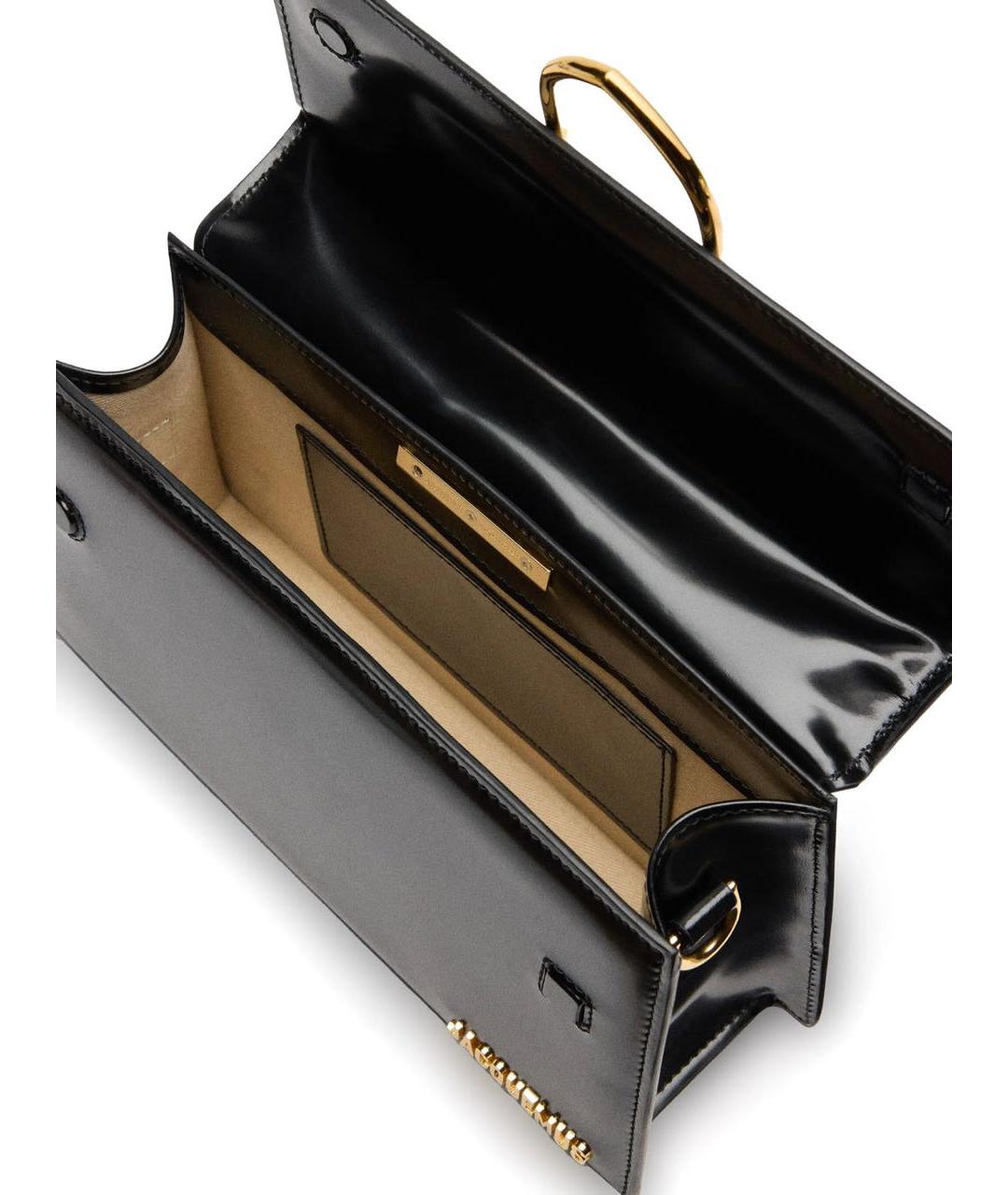 JACQUEMUS Черная кожаная сумка через плечо, фото 5