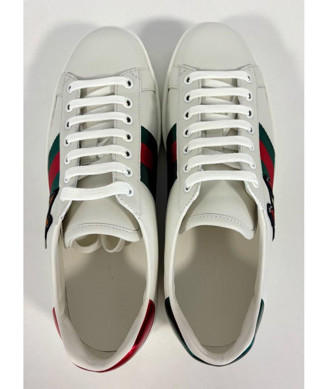 GUCCI Белые кожаные кеды, фото 6