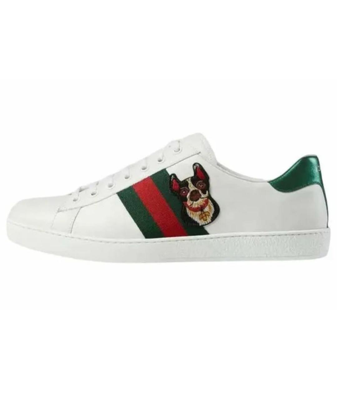 GUCCI Белые кожаные кеды, фото 3