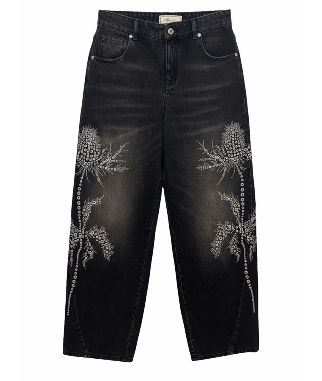 BLUMARINE Серые хлопко-эластановые прямые джинсы, фото 5