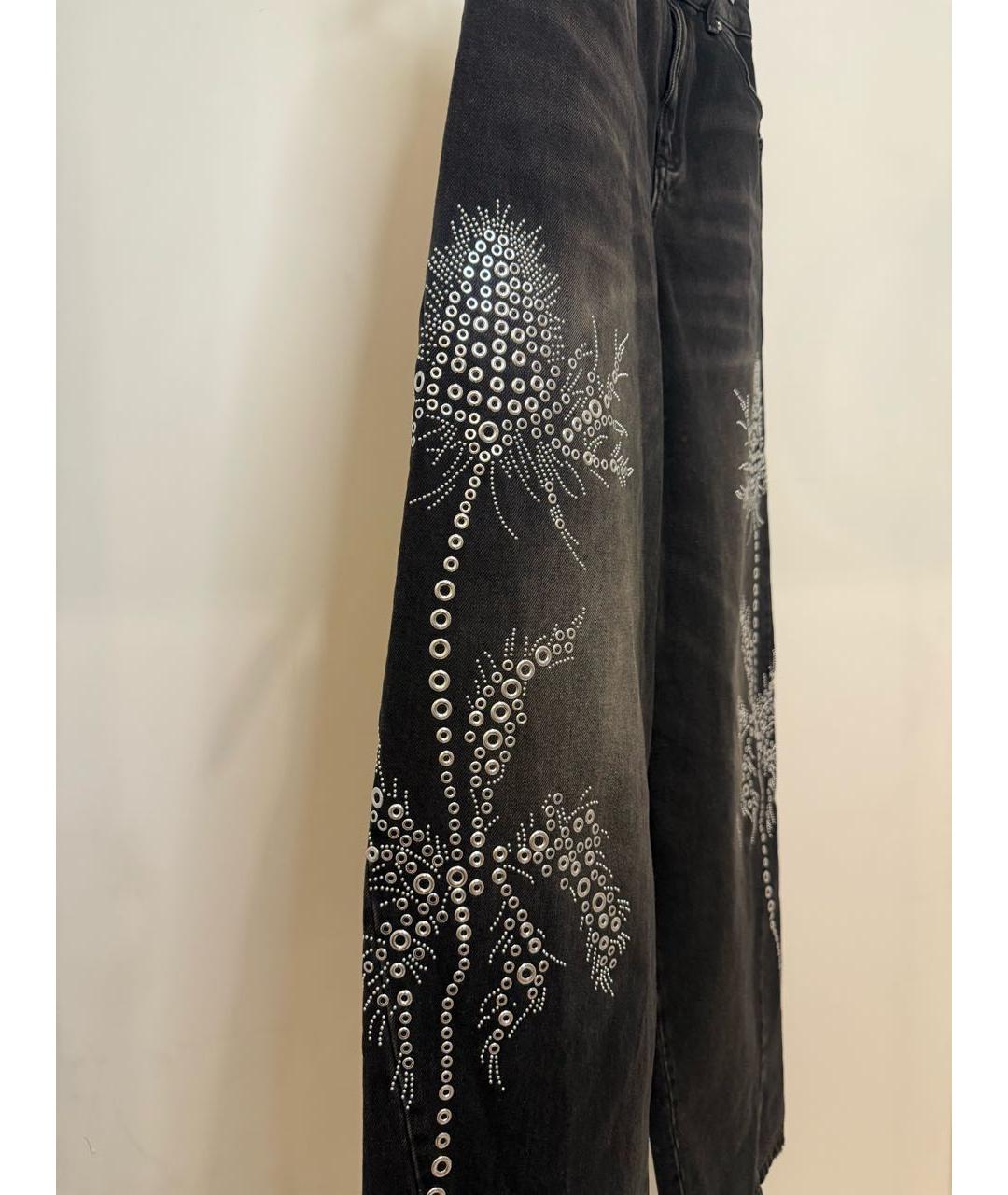 BLUMARINE Серые хлопко-эластановые прямые джинсы, фото 3