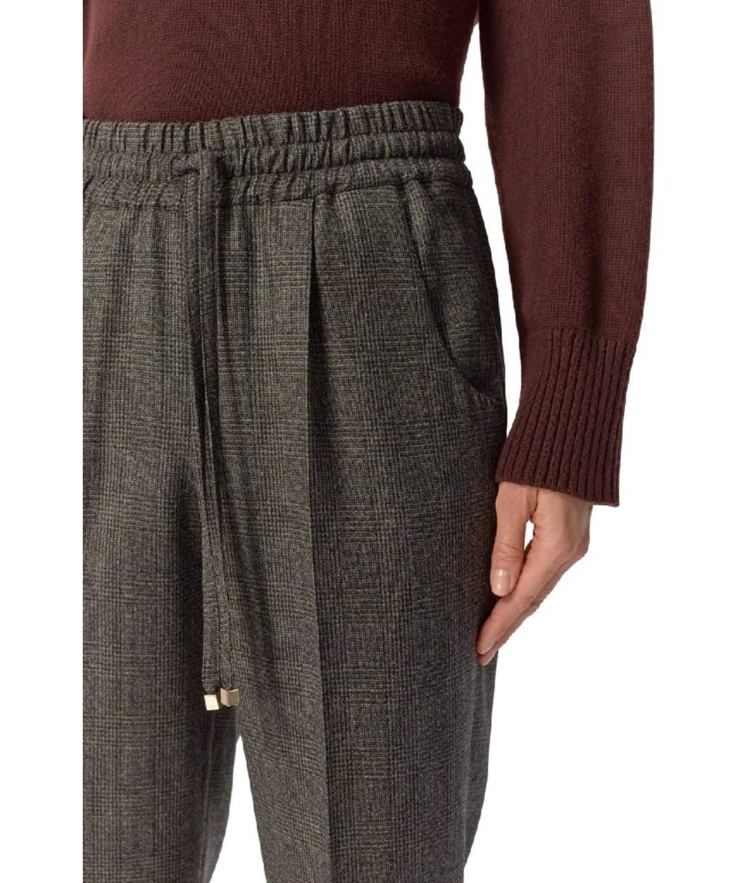 KITON Хаки шерстяные брюки широкие, фото 2