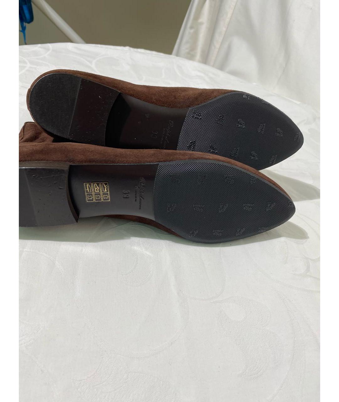 RALPH LAUREN Коричневые замшевые ботильоны, фото 6