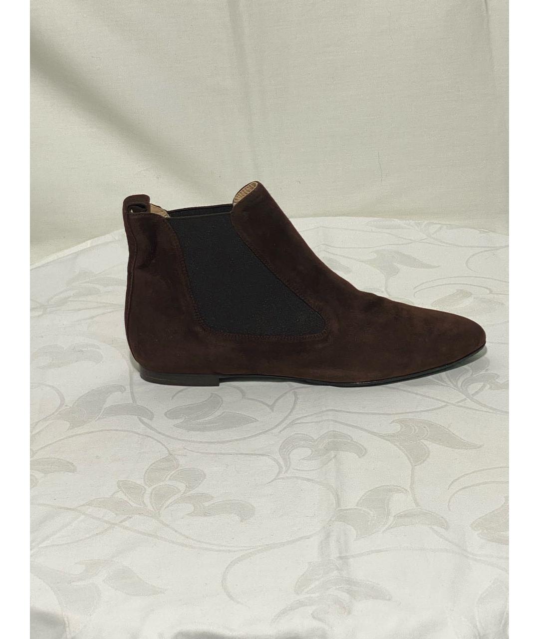 RALPH LAUREN Коричневые замшевые ботильоны, фото 8