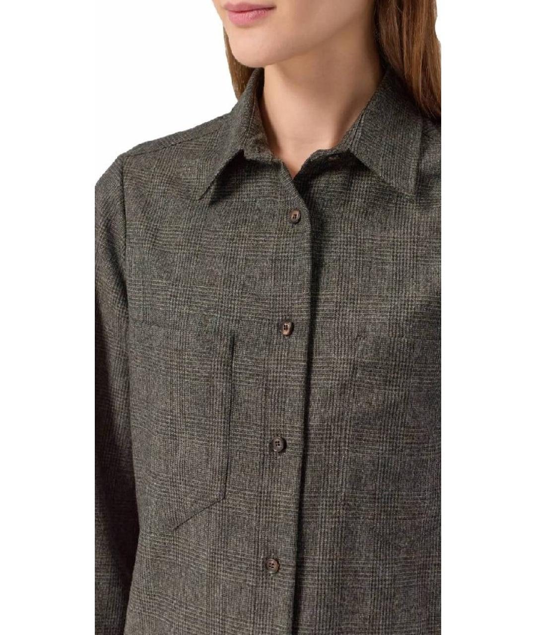 KITON Хаки шерстяная рубашка, фото 4