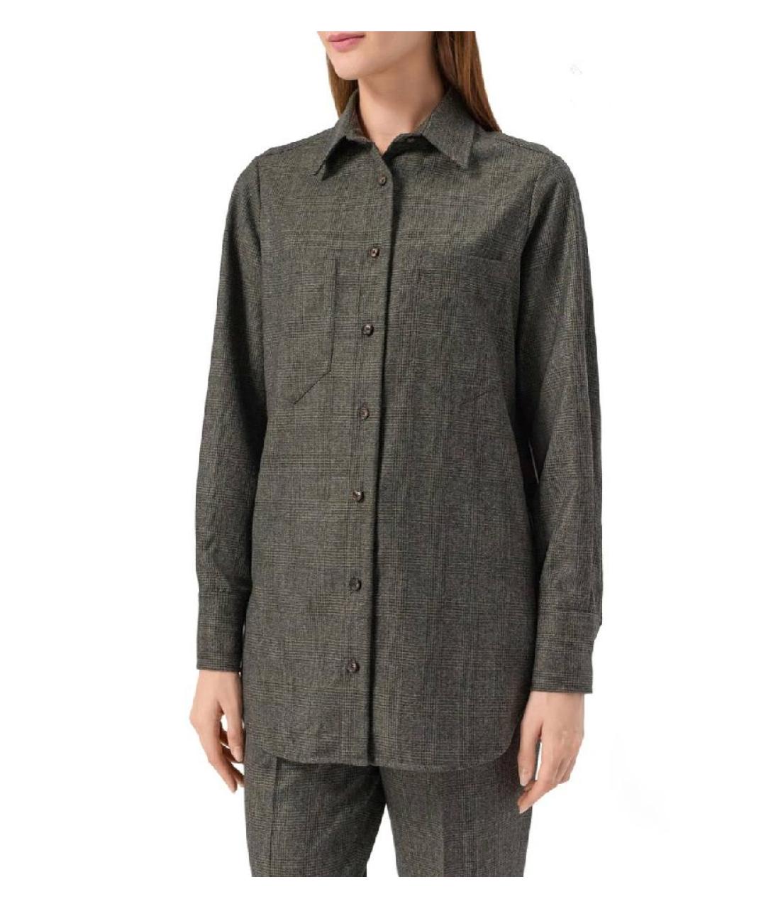 KITON Хаки шерстяная рубашка, фото 3