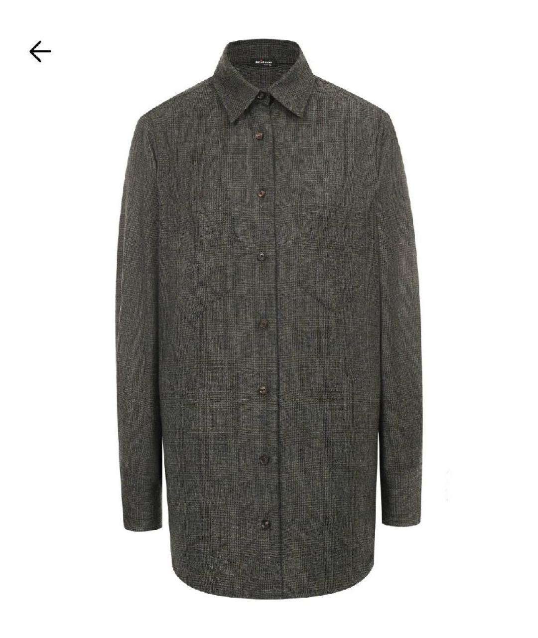 KITON Хаки шерстяная рубашка, фото 6