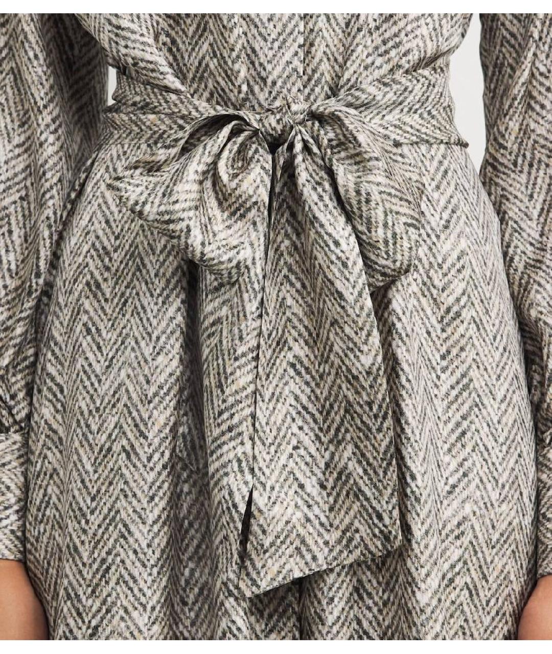 KITON Серое шелковое повседневное платье, фото 6