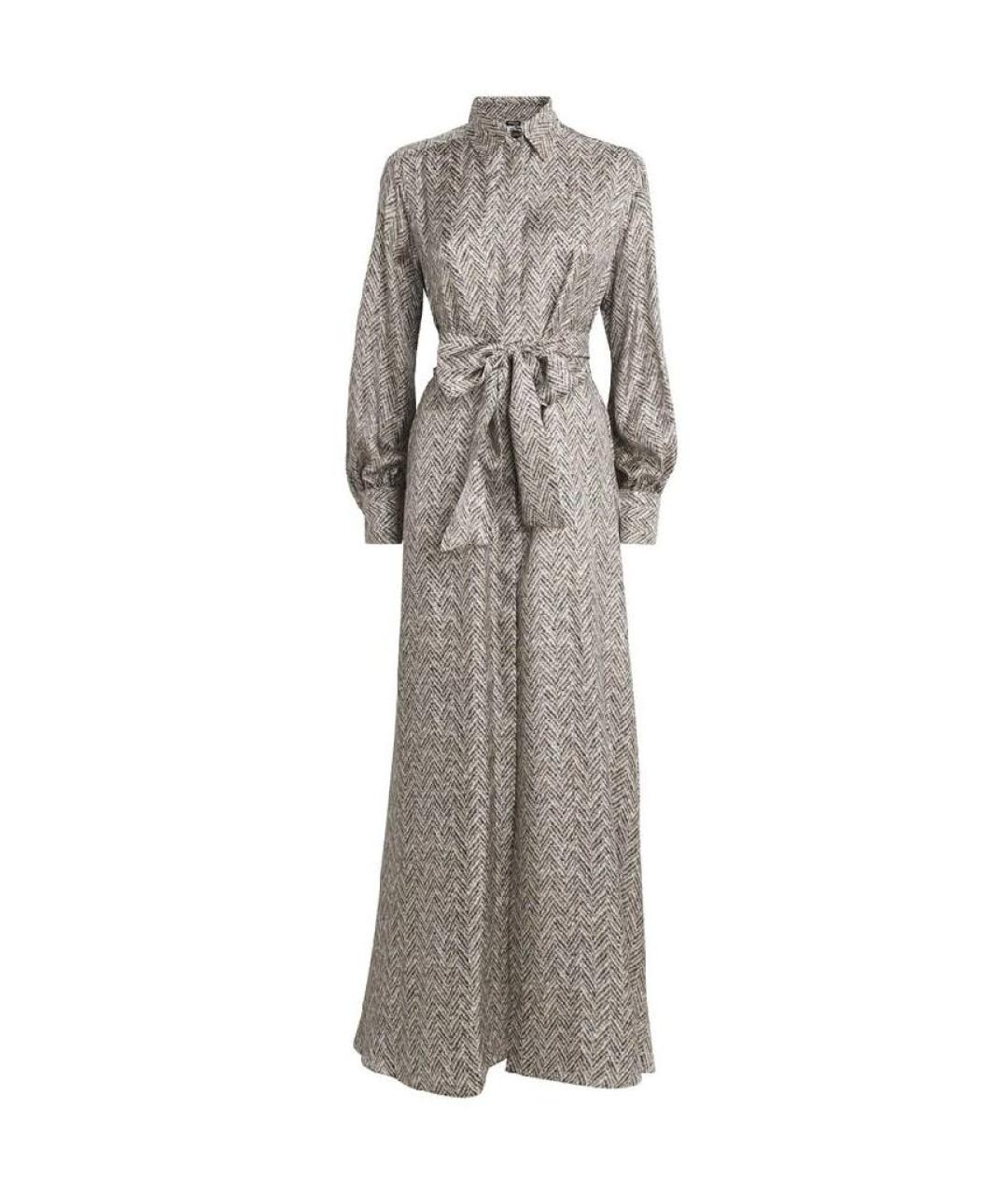 KITON Серое шелковое повседневное платье, фото 7