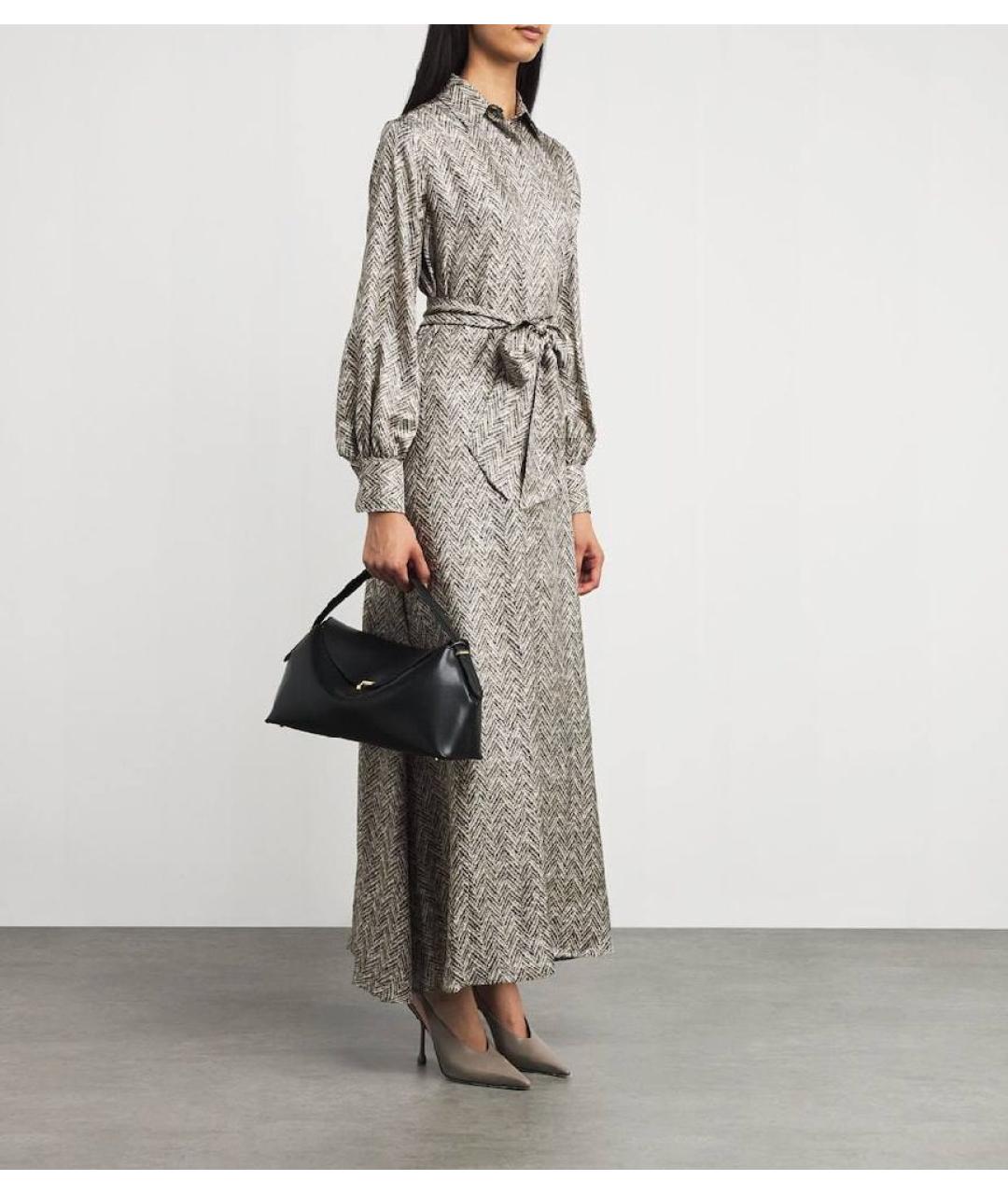 KITON Серое шелковое повседневное платье, фото 2