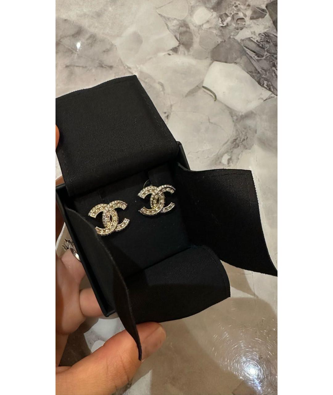 CHANEL Серебряные позолоченные серьги, фото 2