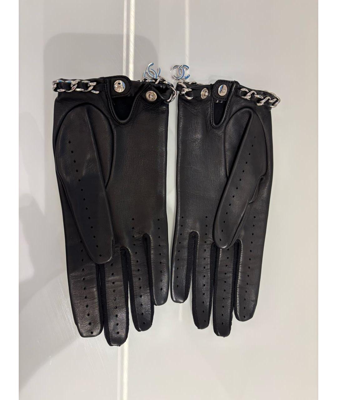 CHANEL Черные кожаные перчатки, фото 3
