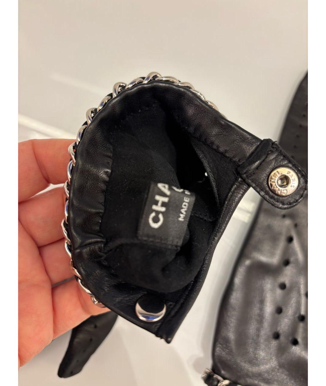 CHANEL Черные кожаные перчатки, фото 4
