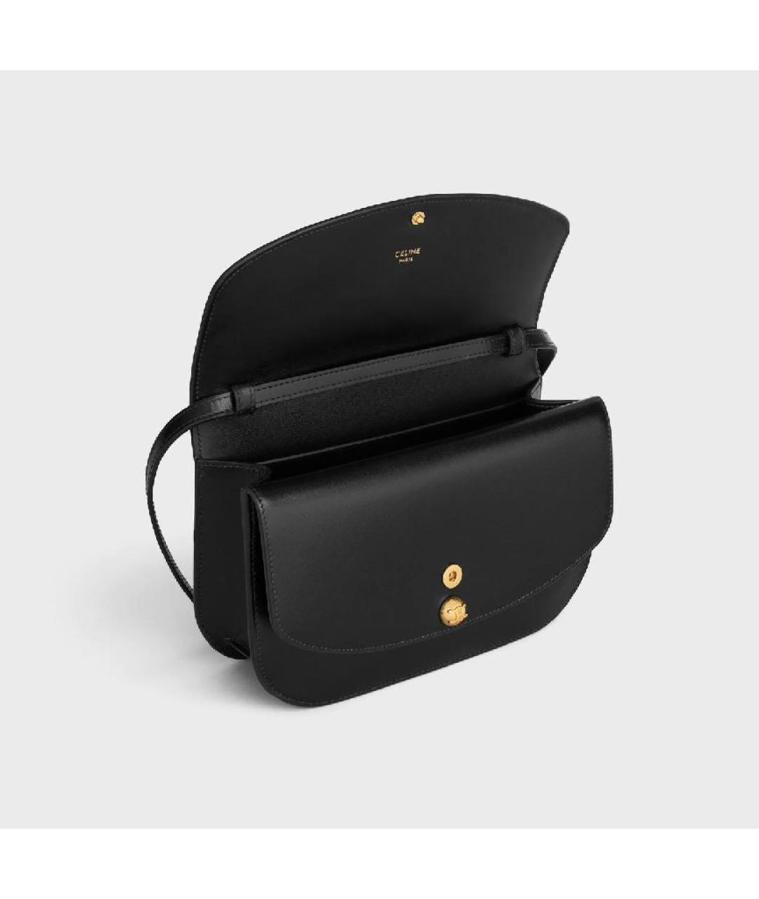 CELINE Черная кожаная сумка через плечо, фото 3