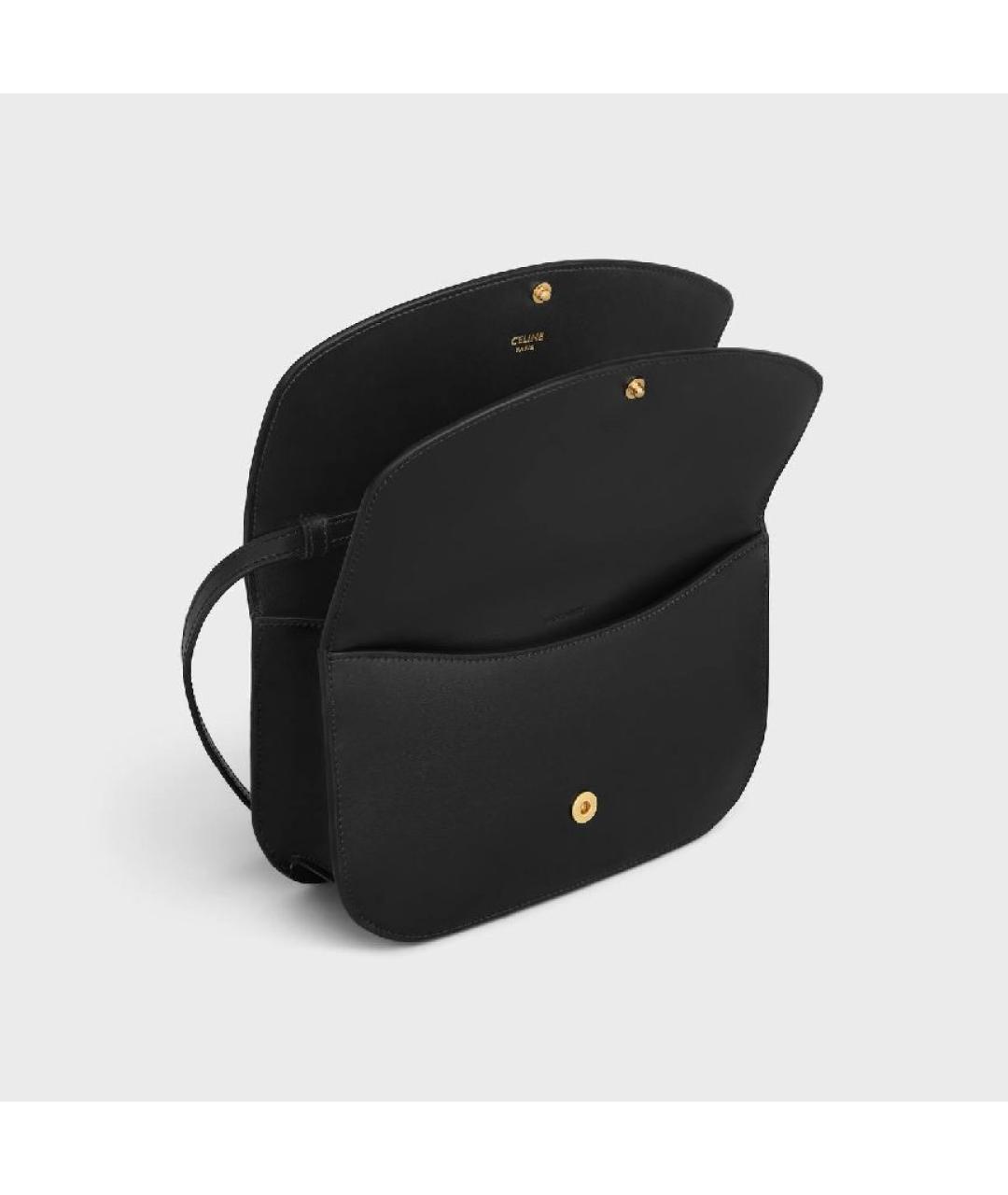 CELINE Черная кожаная сумка через плечо, фото 5
