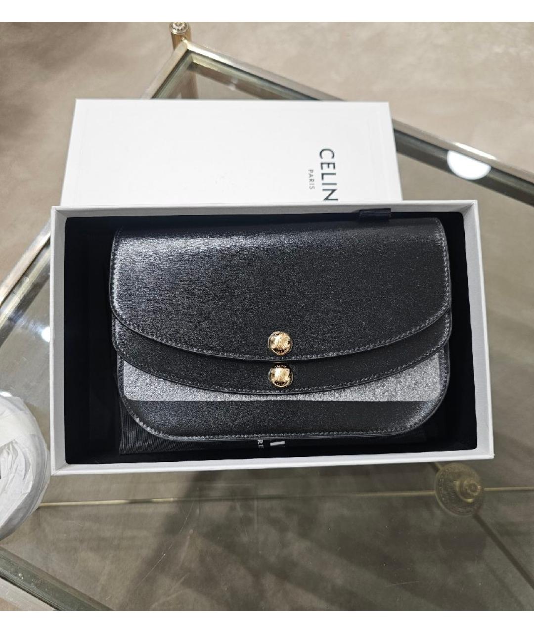 CELINE Черная кожаная сумка через плечо, фото 7