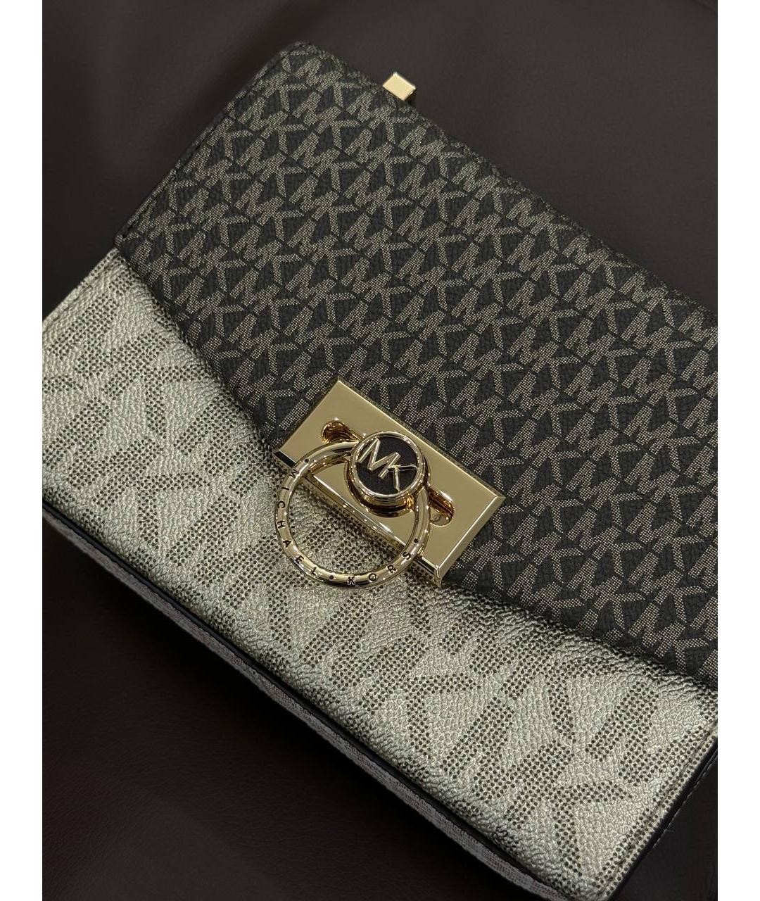 MICHAEL KORS Бежевая кожаная сумка через плечо, фото 3