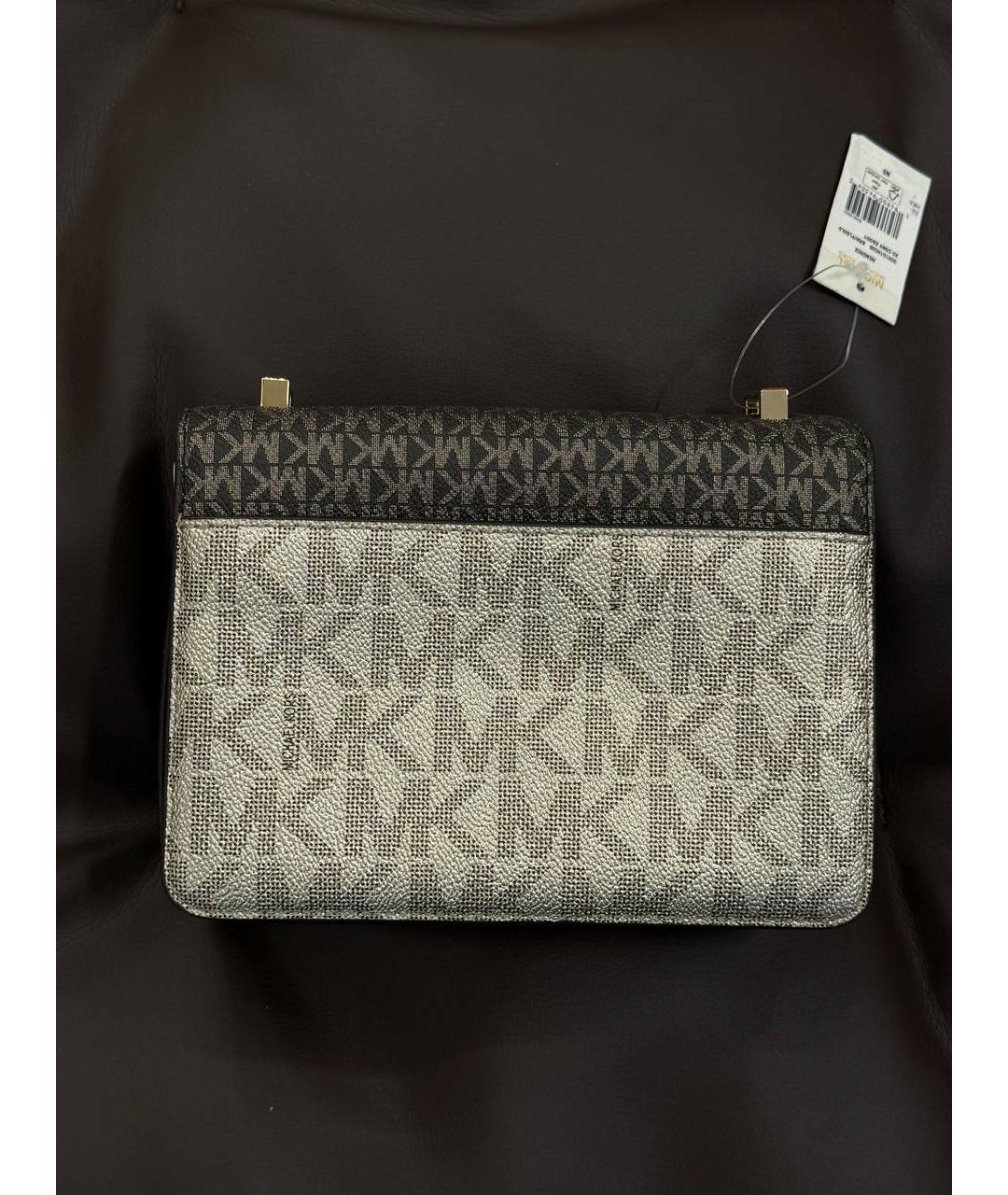 MICHAEL KORS Бежевая кожаная сумка через плечо, фото 6