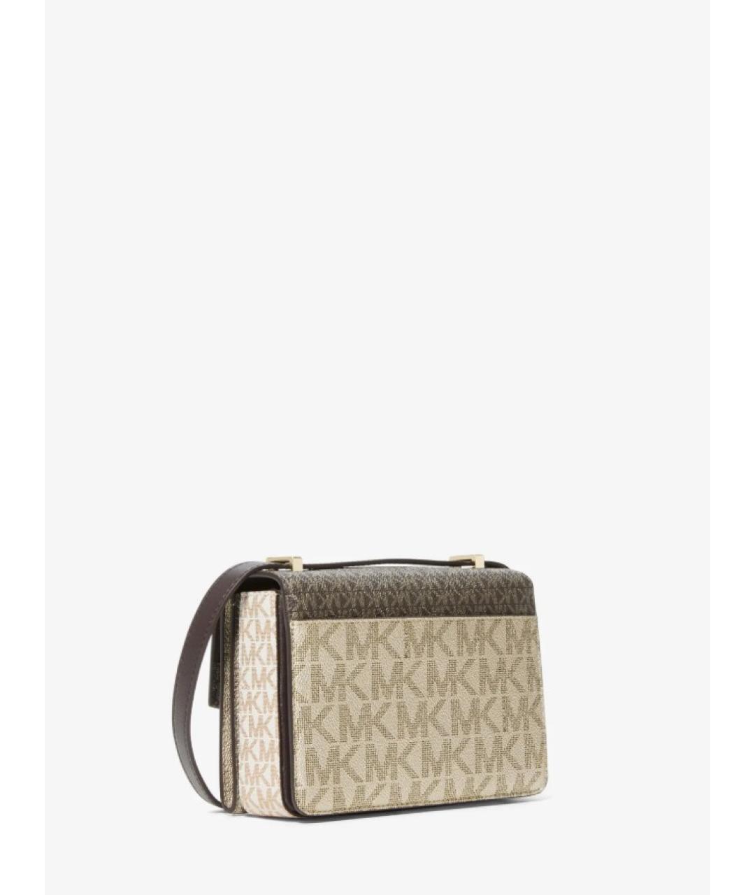 MICHAEL KORS Бежевая кожаная сумка через плечо, фото 5