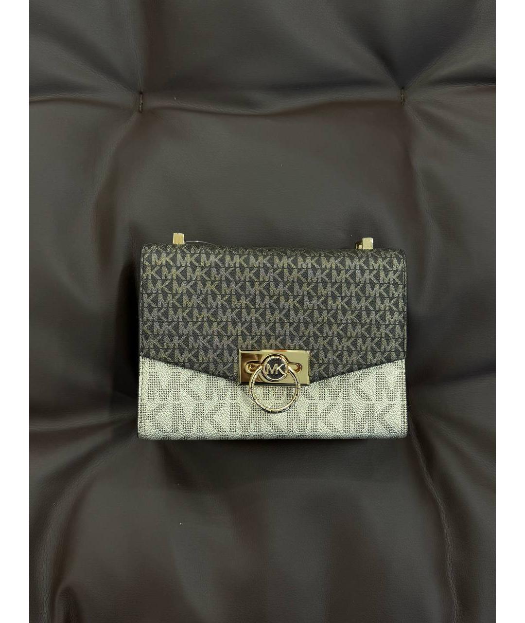 MICHAEL KORS Бежевая кожаная сумка через плечо, фото 2