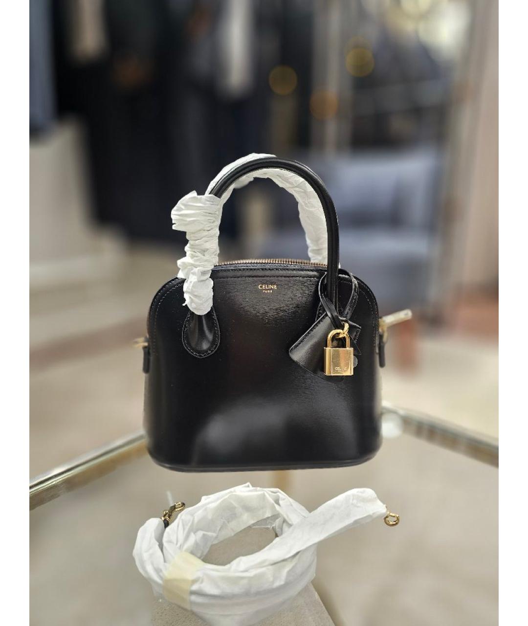 CELINE Черная кожаная сумка через плечо, фото 6