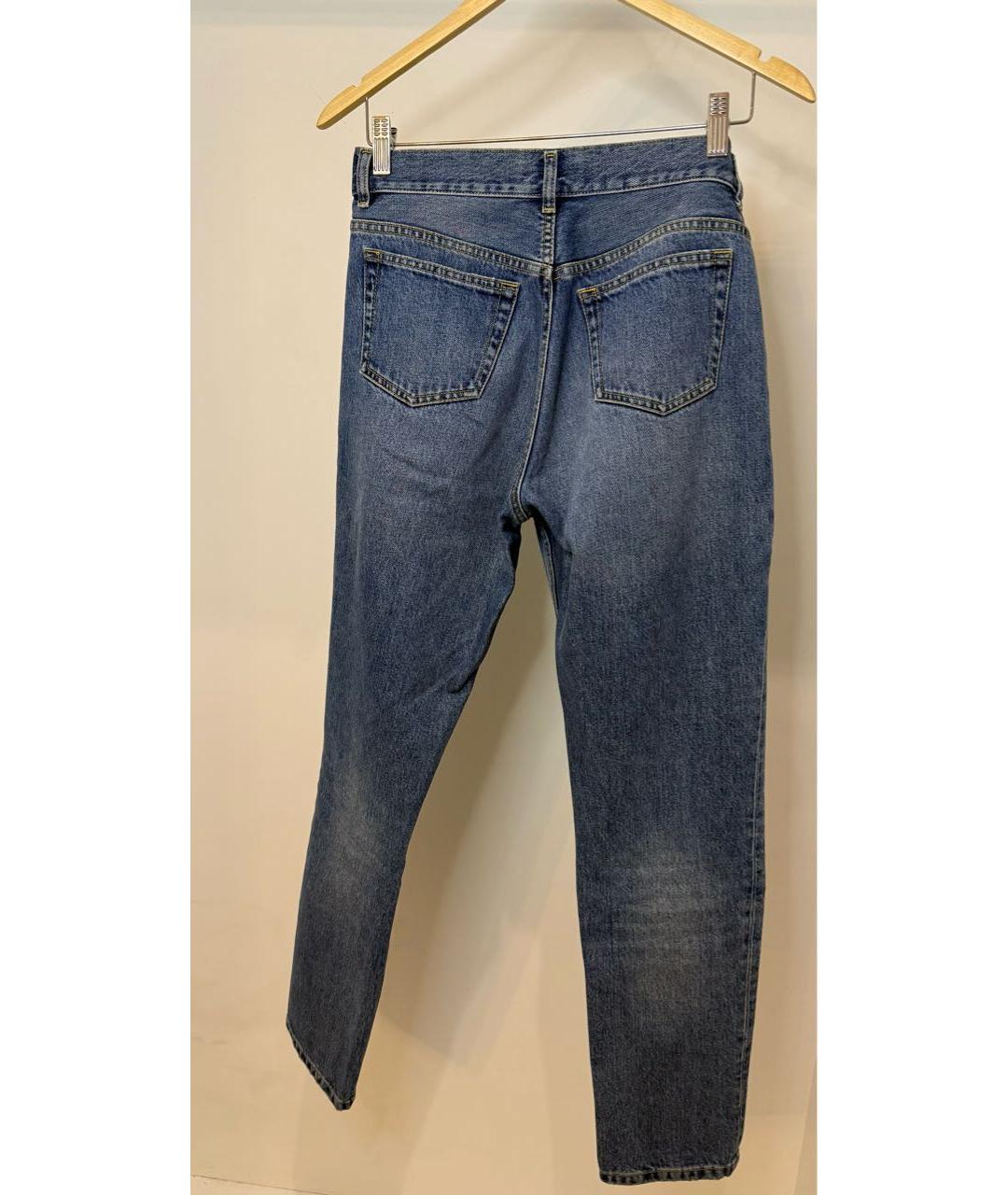 BALENCIAGA Голубые хлопко-эластановые джинсы слим, фото 3