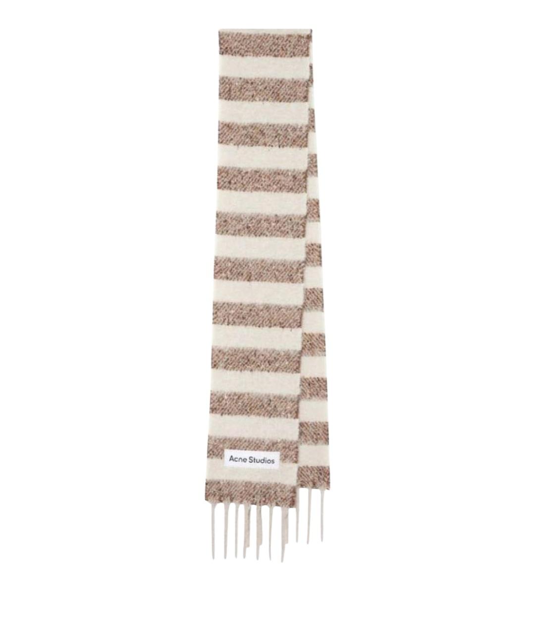 ACNE STUDIOS Коричневый шерстяной шарф, фото 1