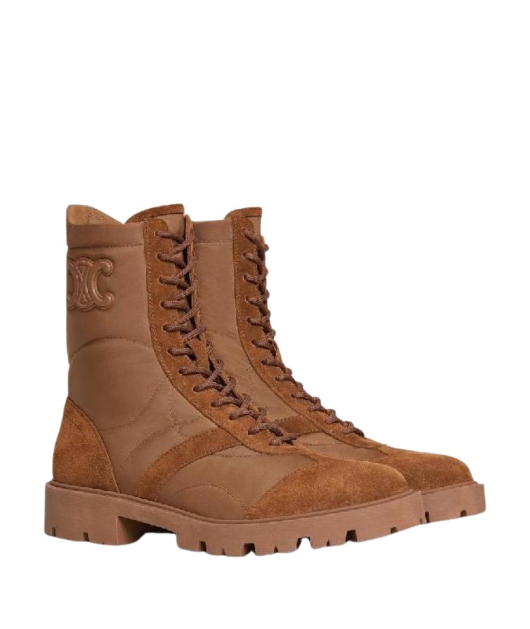 CELINE Оранжевое текстильные ботинки, фото 1