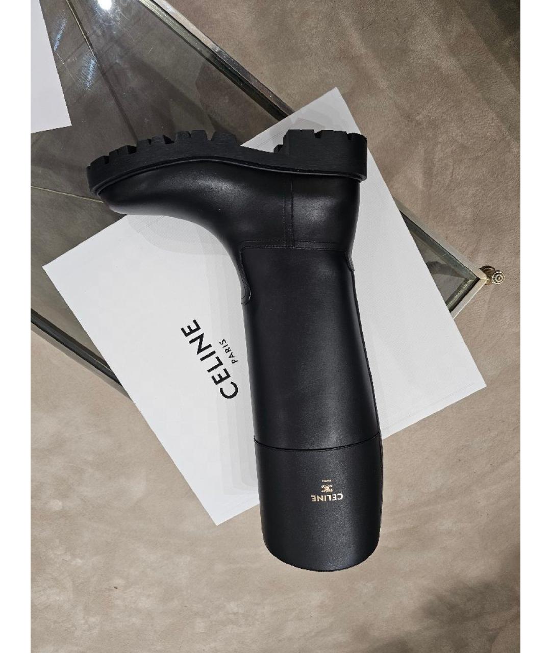 CELINE Черные сапоги из лакированной кожи, фото 6