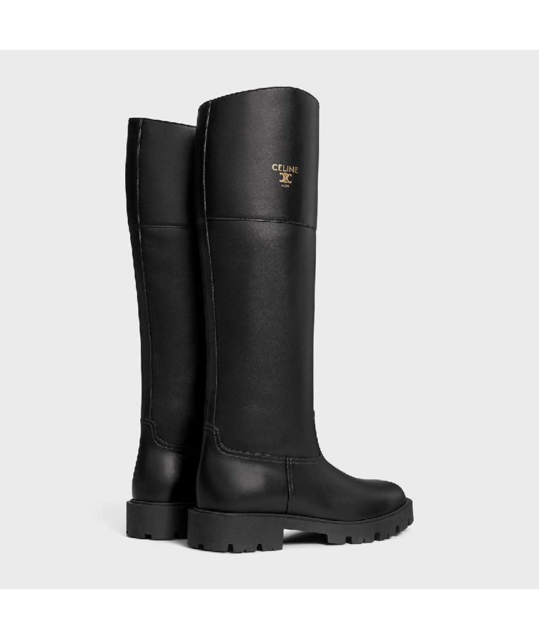 CELINE Черные сапоги из лакированной кожи, фото 3