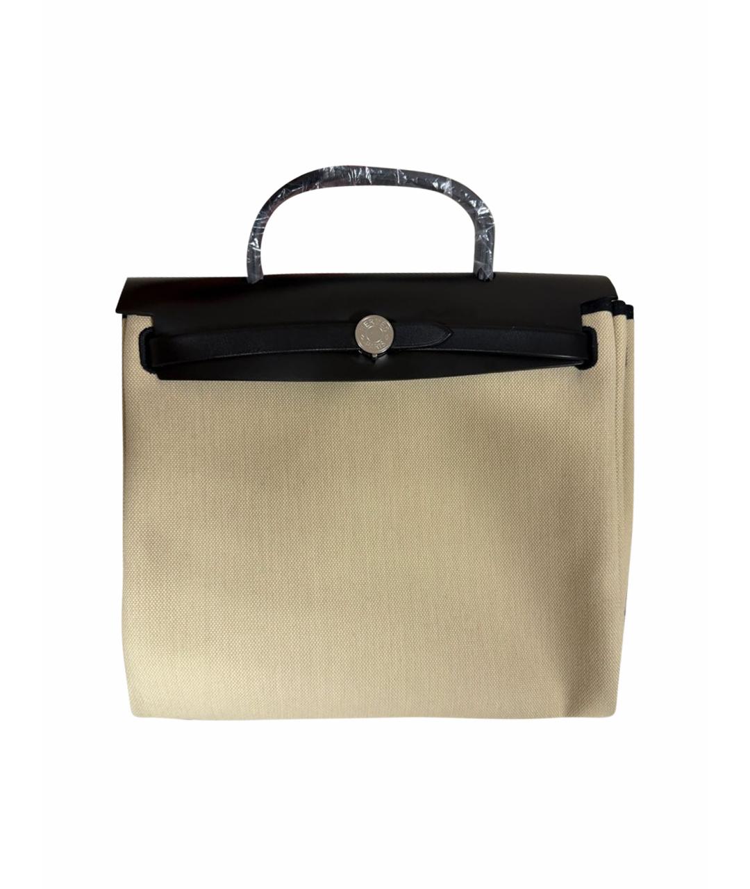 HERMES Бежевая тканевая сумка через плечо, фото 1