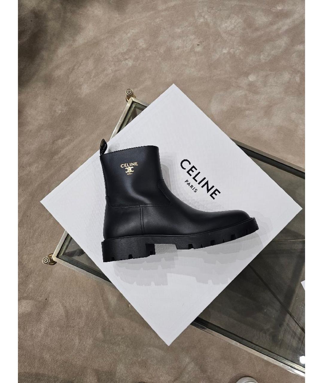 CELINE Черные ботинки из лакированной кожи, фото 5