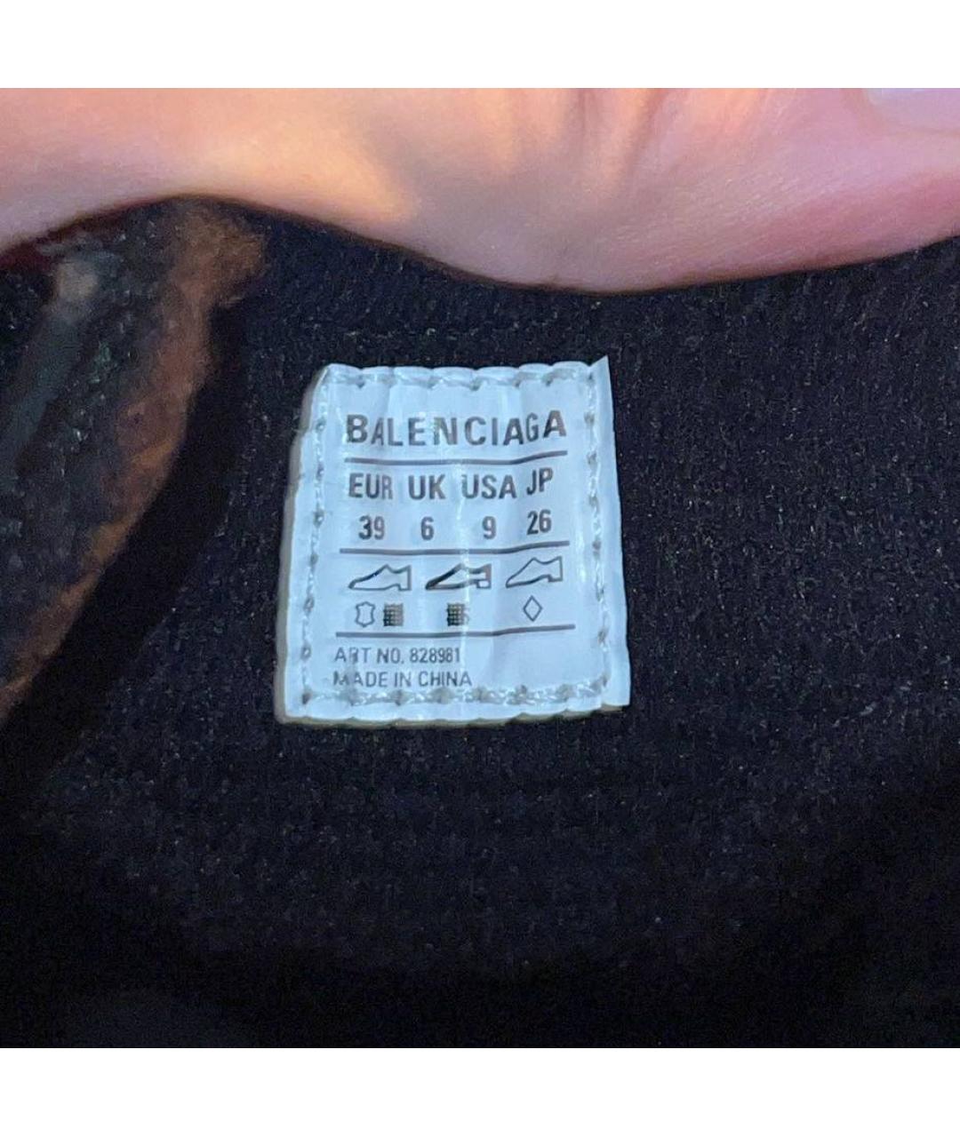 BALENCIAGA Черные кожаные кроссовки, фото 3