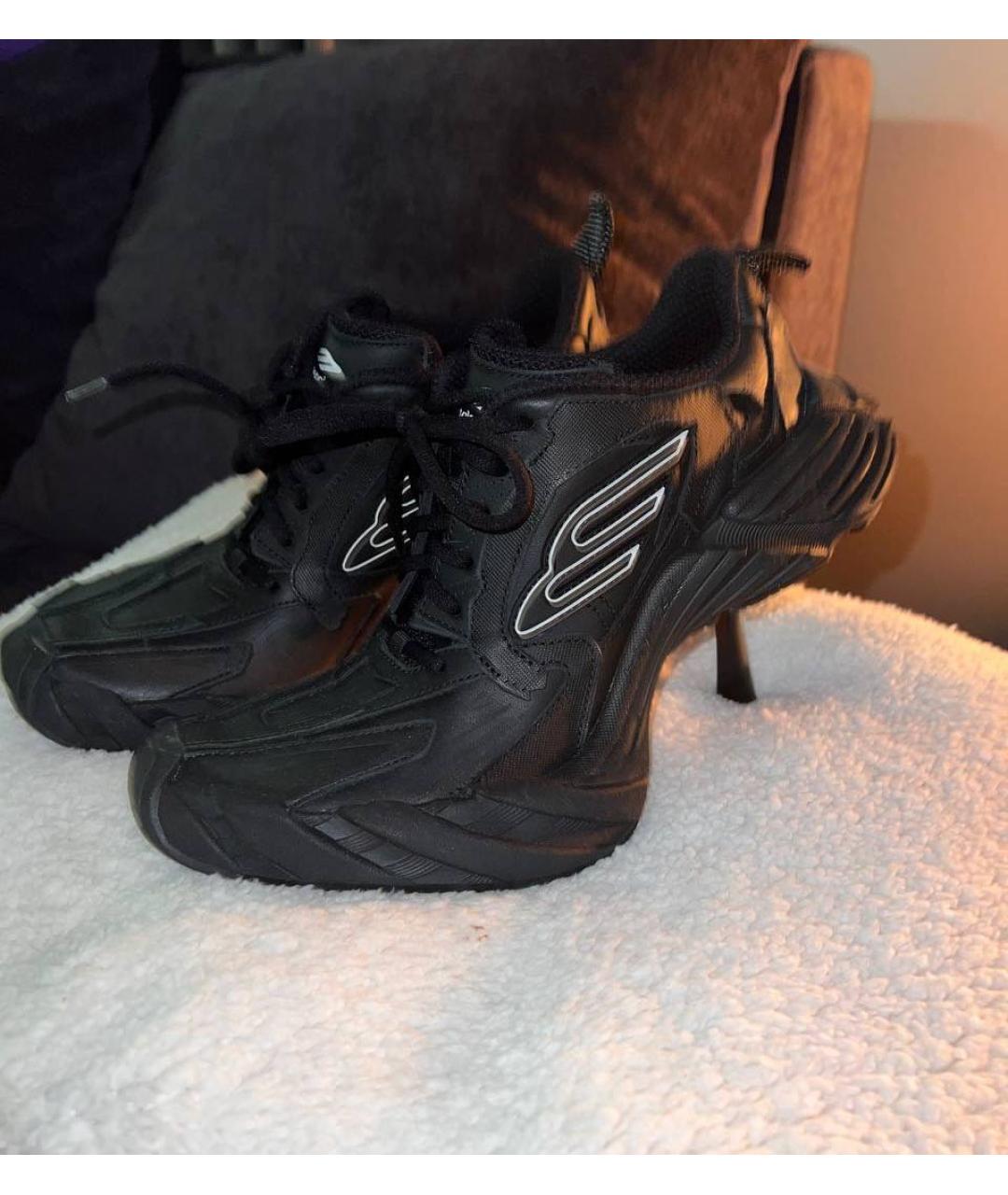 BALENCIAGA Черные кожаные кроссовки, фото 2