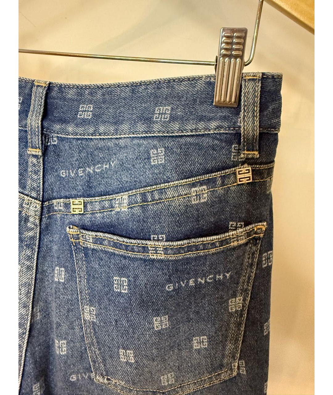 GIVENCHY Темно-синие хлопко-эластановые прямые джинсы, фото 3