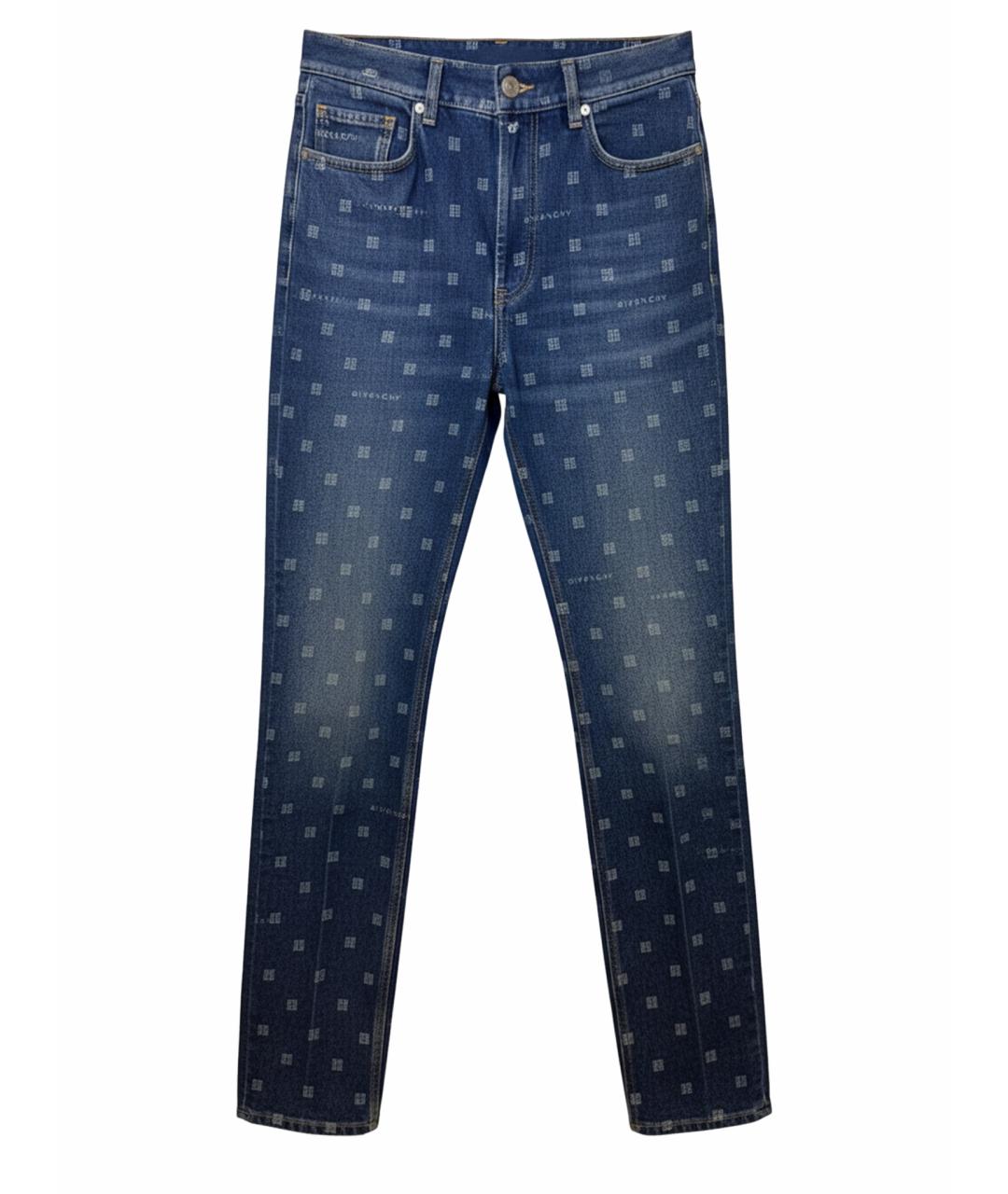 GIVENCHY Темно-синие хлопко-эластановые прямые джинсы, фото 1