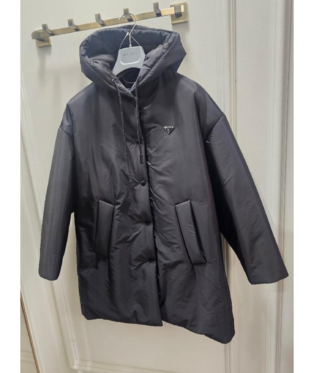 PRADA Черный полиамидовый пуховик, фото 5